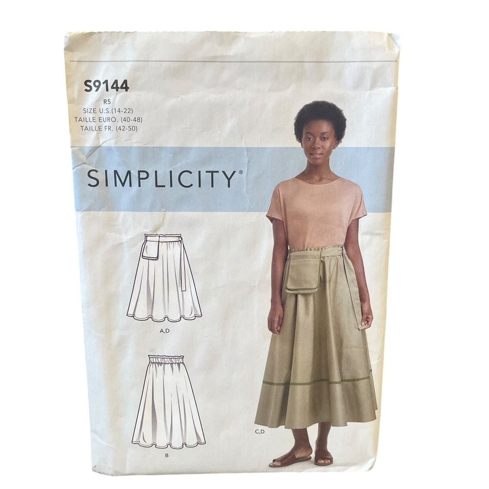 Simplicity S9144 Misses Circle Skirt Pocket Belt Pattern Size 14-22 Uncut